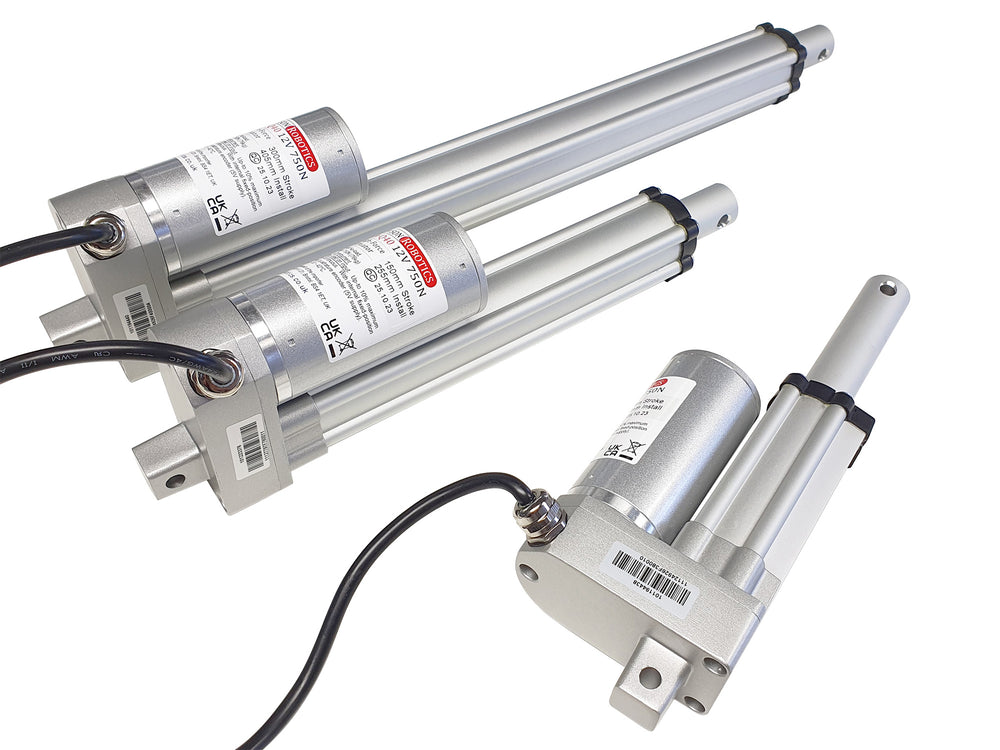 Three linear actuators with different stroke lengths