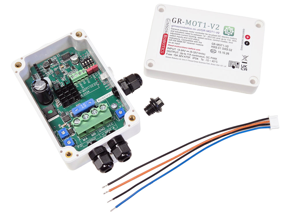 GR-MOT1-V2 motor controller with the lid removed